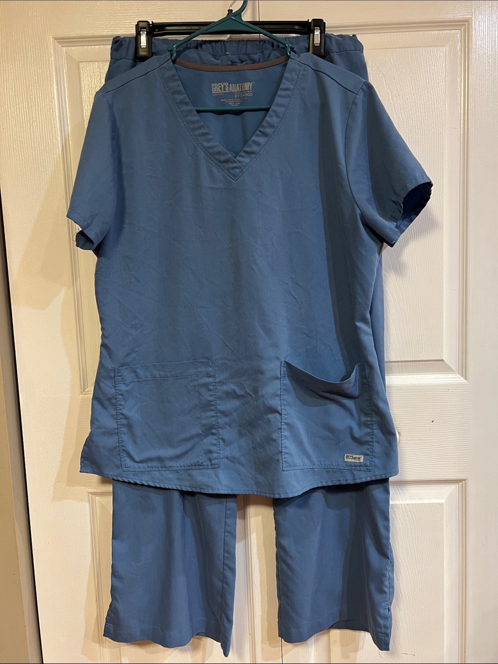 Grey's Anatomy Steel Blue Women's Scrub Top and Pants Set